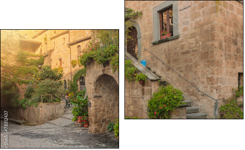 Small alley in the Tuscan village  - Obraz dwuczęściowy, Dyptyk