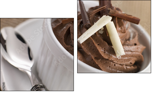 Mus czekoladowy – porządny deser na co dzień 
 - Obraz dwuczęściowy, Dyptyk