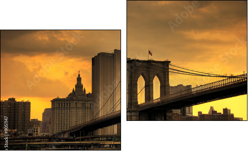 Most Brookliński w wieczornym świetle
 - Obraz dwuczęściowy, Dyptyk