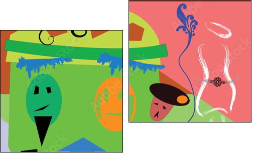 Abstract colorful background - Vector and illustration - Obraz dwuczęściowy, Dyptyk