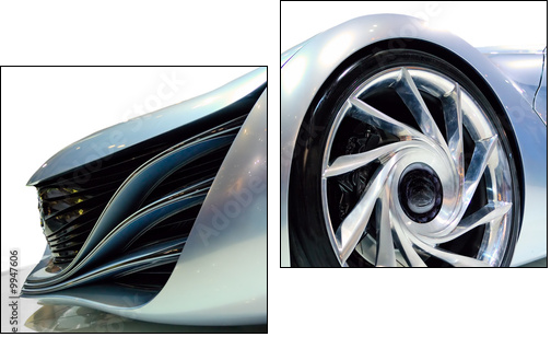 Angle view of the concept car  - Obraz dwuczęściowy, Dyptyk