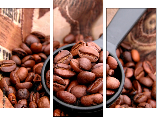 Ziarna kawy – miarka na espresso
 - Obraz trzyczęściowy, Tryptyk