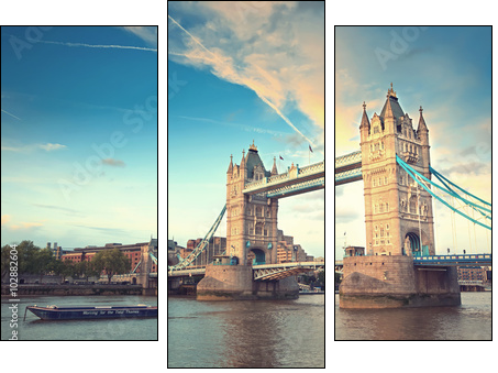 Tower bridge at sunset, London - Obraz trzyczęściowy, Tryptyk