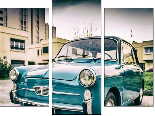 Pochwała motoryzacji spod znaku retro - Obraz trzyczęściowy, Tryptyk