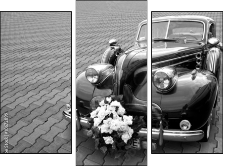 Ślubna limuzyna – dekoracyjność w szarościach
 - Obraz trzyczęściowy, Tryptyk