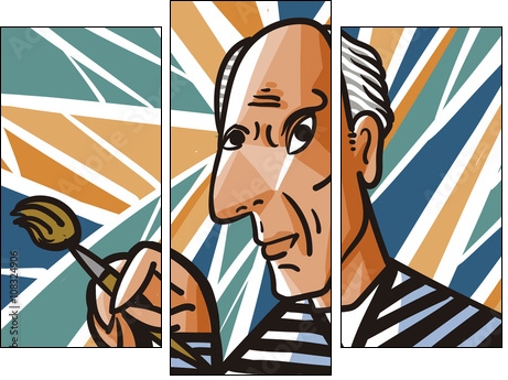 Mistrz Picasso w pop-artowej odsłonie - Obraz trzyczęściowy, Tryptyk