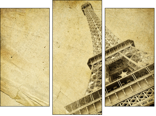 Papeteria vintage – Wieża Eiffela w sepii
 - Obraz trzyczęściowy, Tryptyk