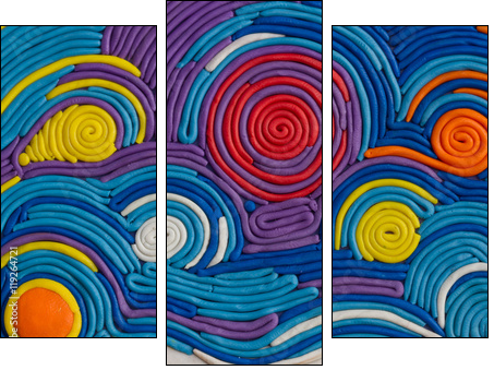 plasticine pictures - Obraz trzyczęściowy, Tryptyk