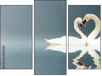 Love Swans  - Obraz trzyczęściowy, Tryptyk