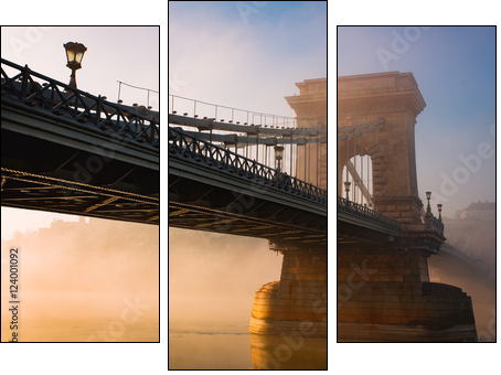 Budapest chain bridge - Obraz trzyczęściowy, Tryptyk