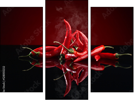  red chilli pepper - Obraz trzyczęściowy, Tryptyk