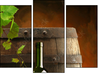 Czerwone wino w kompozycji z gronami
 - Obraz trzyczęściowy, Tryptyk