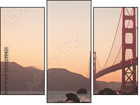 Golden Gate Bridge of San Francisco - Obraz trzyczęściowy, Tryptyk