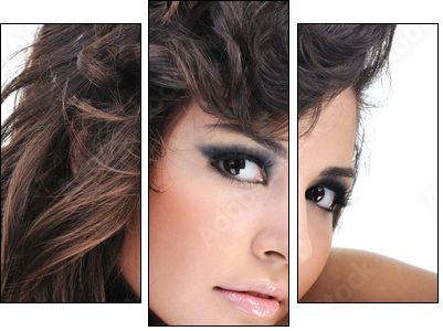 Face of woman with bright  make-up  - Obraz trzyczęściowy, Tryptyk