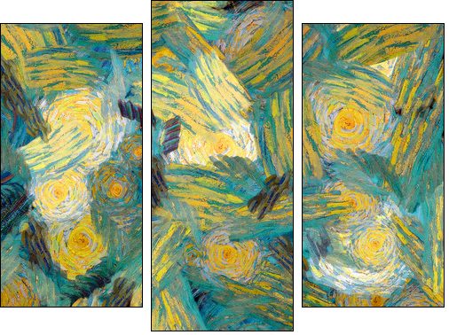 Varicoloured texture from oil paints - Obraz trzyczęściowy, Tryptyk