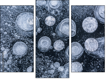 Ice bubbles abstract pattern - Obraz trzyczęściowy, Tryptyk