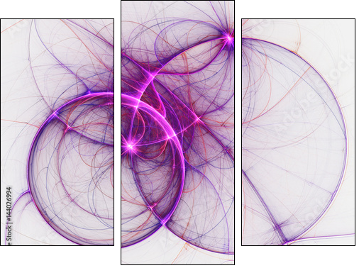 Purple fractal swirly pattern, digital artwork for creative graphic design - Obraz trzyczęściowy, Tryptyk