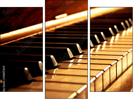 Golden Piano Keys  - Obraz trzyczęściowy, Tryptyk