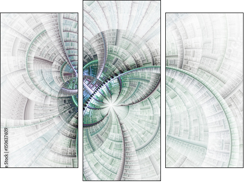 Clocwork fractal texture, digital artwork for creative graphic design - Obraz trzyczęściowy, Tryptyk