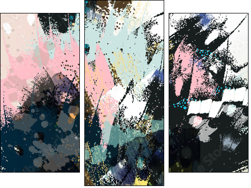 Abstract spotty background in grunge style - Obraz trzyczęściowy, Tryptyk