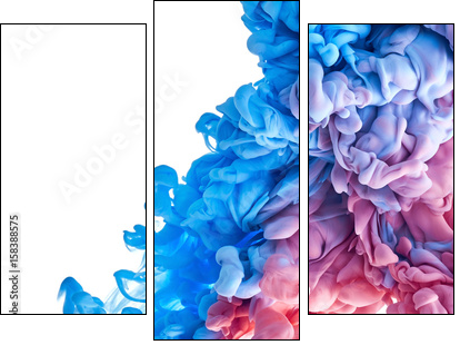 Color drop in water - Obraz trzyczęściowy, Tryptyk