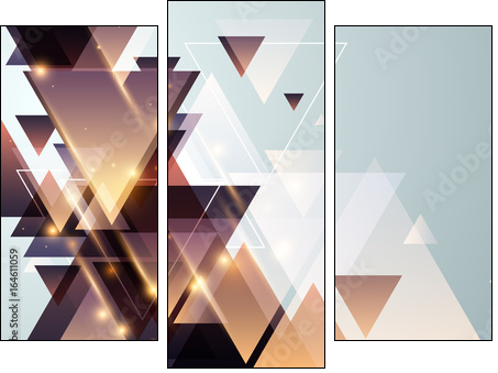 Triangle light background - Obraz trzyczęściowy, Tryptyk