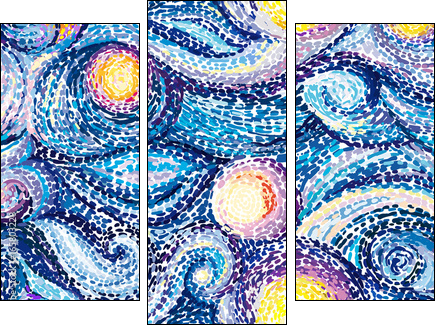 Van Gogh background - Obraz trzyczęściowy, Tryptyk