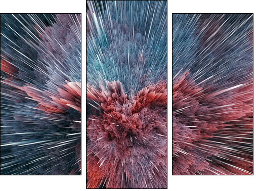 Colorful galaxy abstract cosmic background. Shiny fantasy universe. Deep cosmos. Infinity exploration. 3d illustration - Obraz trzyczęściowy, Tryptyk