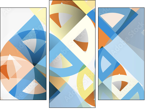 Cut paper circles, mosaic mix geometric pattern design - Obraz trzyczęściowy, Tryptyk
