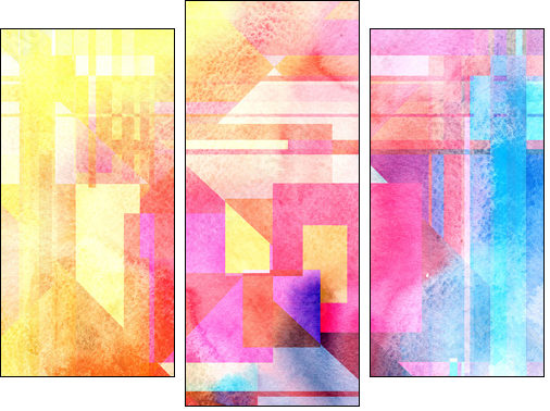 Abstract watercolor background - Obraz trzyczęściowy, Tryptyk