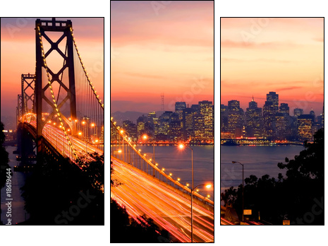 Złote bramy San Francisco 
 - Obraz trzyczęściowy, Tryptyk