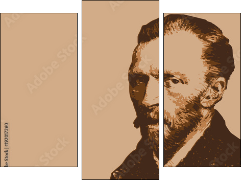 Van Gogh - peintre - portrait - personnage célèbre - Vincent Van Gogh - artiste peintre - - Obraz trzyczęściowy, Tryptyk