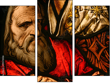 Stained Glass  - Obraz trzyczęściowy, Tryptyk
