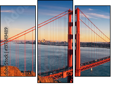 Golden Gate bridge, San Francisco California - Obraz trzyczęściowy, Tryptyk