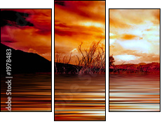 pustynna burza o wschodzie słońca
 - Obraz trzyczęściowy, Tryptyk