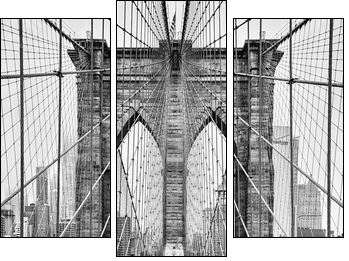 Brooklyn bridge of New York City - Obraz trzyczęściowy, Tryptyk