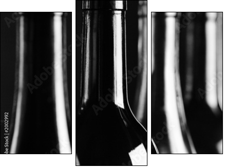 Szklane butelki – modny minimalizm - Obraz trzyczęściowy, Tryptyk
