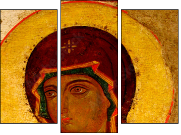 madonna, holy mary, head, icon close-up  - Obraz trzyczęściowy, Tryptyk