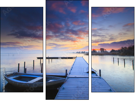 Spokojny poranek – jezioro o wschodzie słońca
 - Obraz trzyczęściowy, Tryptyk