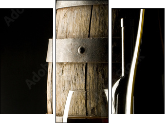 Drewniana beczka z winem
 - Obraz trzyczęściowy, Tryptyk