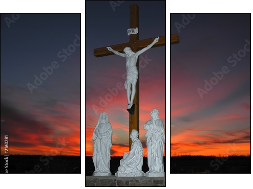 jesus on the cross  - Obraz trzyczęściowy, Tryptyk