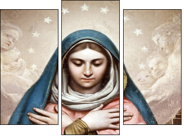 Medieval Madonna Painting  - Obraz trzyczęściowy, Tryptyk