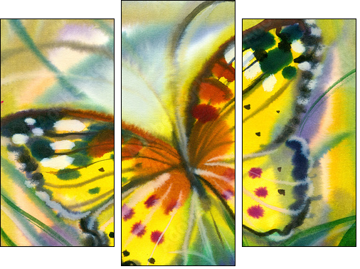 butterfly  - Obraz trzyczęściowy, Tryptyk