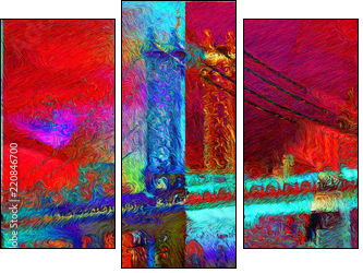 Manhattan bridge - Obraz trzyczęściowy, Tryptyk