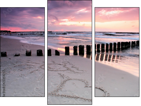 Serce na piasku – plaża wieczorna
 - Obraz trzyczęściowy, Tryptyk