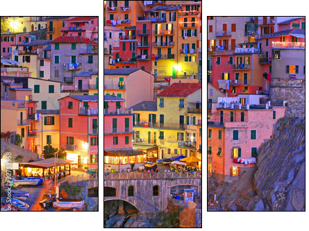 Włoska Manarola kolorami osnuta
 - Obraz trzyczęściowy, Tryptyk
