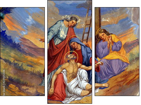 Jesus' body is removed from the cross  - Obraz trzyczęściowy, Tryptyk