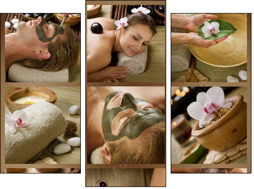 Spa Procedures. Day-spa  - Obraz trzyczęściowy, Tryptyk