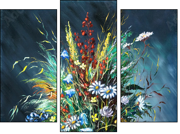 Kwiaty polne – malowany bukiet
 - Obraz trzyczęściowy, Tryptyk