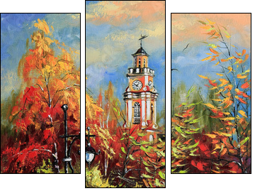 Ancient Vitebsk in the autumn  - Obraz trzyczęściowy, Tryptyk
